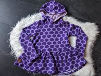 Handmade Hoodie Kleid Mädchen lila Punkte 128 134 140 146 152 158 Hessen - Feldatal Vorschau