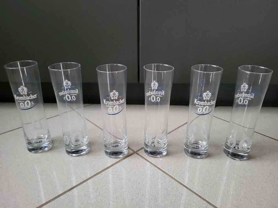 6 Krombacher Gläser Alkoholfrei 0,0 %  0,3 L NEU in Homberg