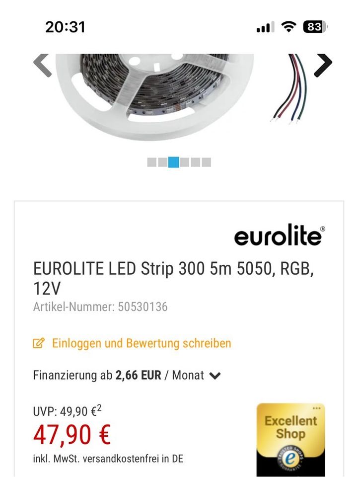 2 ST LED Strip 300 - 5 Meter 5050 RGB 12V  - Original Verpackung in Asperg