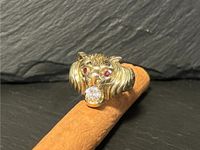 Ring "Löwe" / 585 (14ct.) Gelbgold / Diamant / Topas / T2673 Berlin - Schöneberg Vorschau