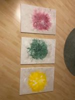 3x Keilrahmen Bild, Bilder Set, Blume, pink, grün, gelb, 70x50cm Bayern - Barbing Vorschau