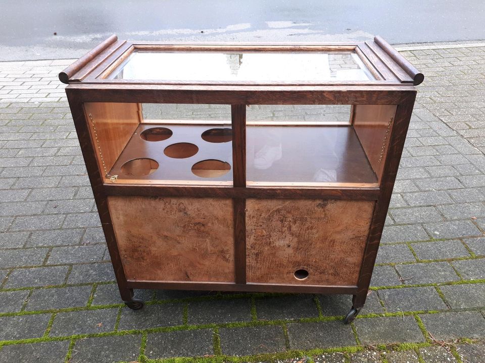 Barwagen Servierwagen Jugenstil Antik 20er Jahre Vitrine Kommode in Mülheim (Ruhr)