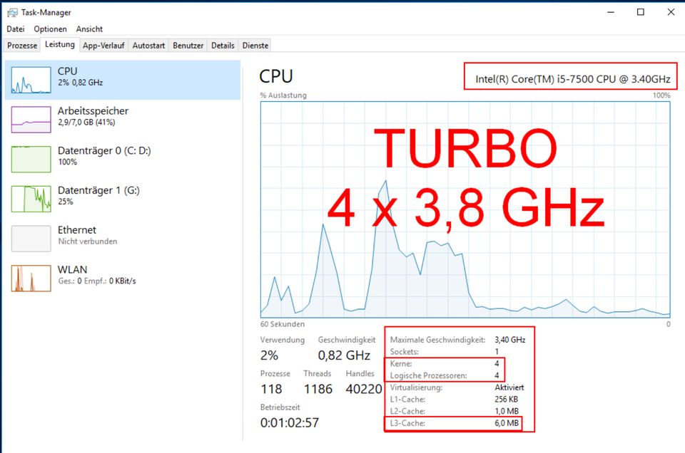 PC COMPUTER Gigabyte  GA-H110M-S2PV 4x3,8 Ghz RAM 8 GB HDD 1TB in Duisburg