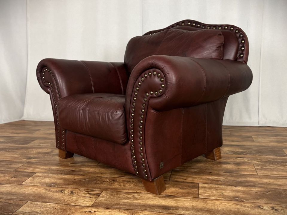 Ledersessel Vintage XXL Sessel Love Seat Chesterfield Barock in Hüllhorst