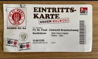 Sammler) Ticket FC Sankt Pauli vs Eintracht Braunschweig Hamburg Barmbek - Hamburg Barmbek-Süd  Vorschau