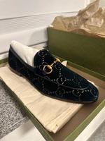 Gucci Jordaan Loafer, Gr. 8(42) GG Samt, blau, ungetragen NEU Nordrhein-Westfalen - Rees Vorschau