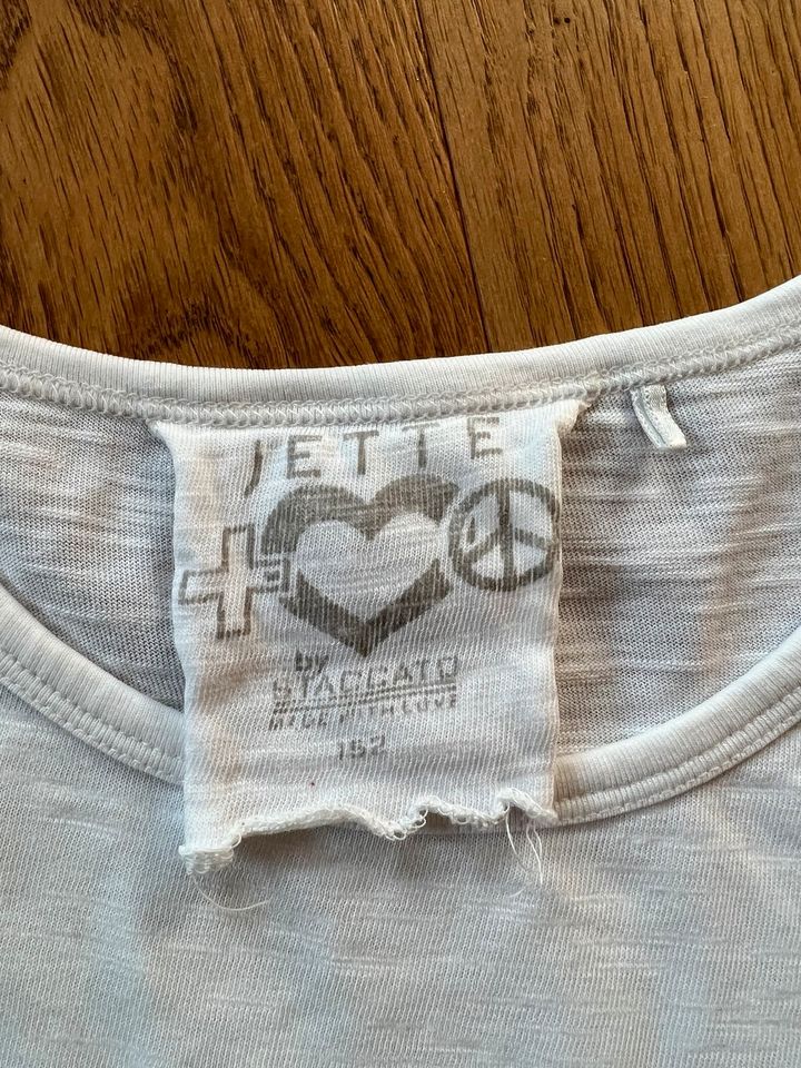 T-Shirt von Jette weiß mit Pailletten-Bananen Größe 152 in Klein Nordende