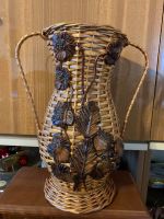 Vase Rattan Natur Krug mit Metall Blumen Sachsen - Mockrehna Vorschau