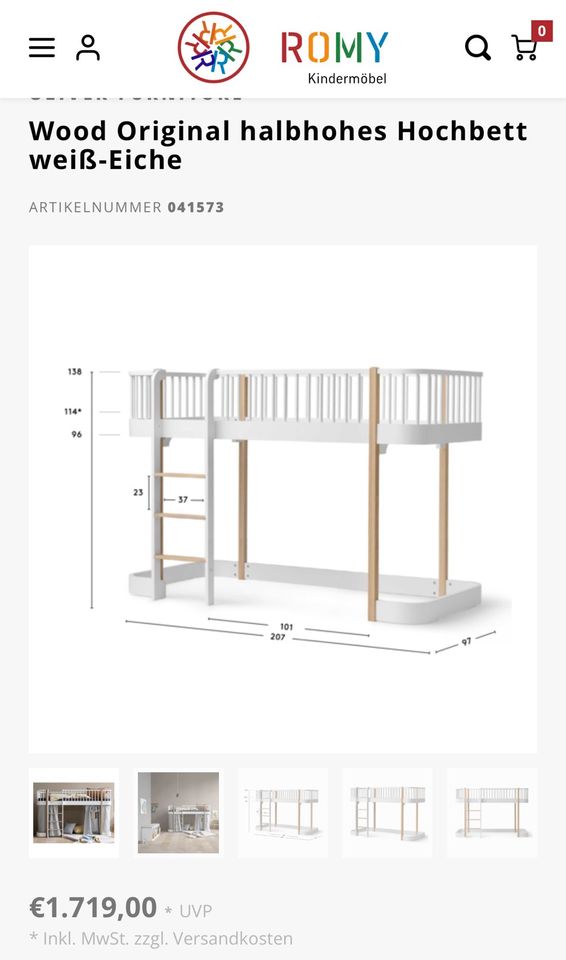 Oliver Furniture Wood halbhohes Hochbett in Heiligenhaus