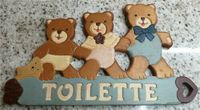 Wegweiser TOILETTE aus Holz - Kindermotiv Bären Häfen - Bremerhaven Vorschau