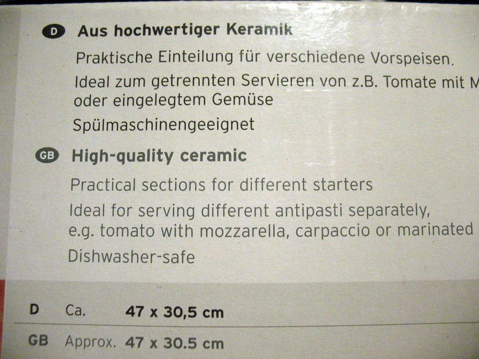 Antipasti-Platte Keramik neu in Dunningen