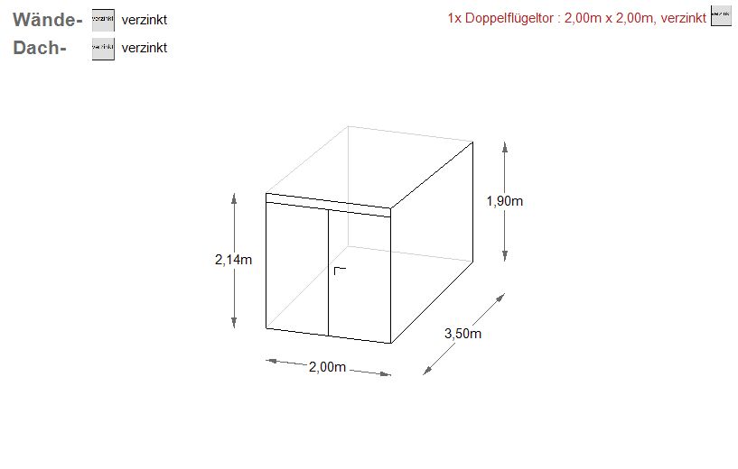 Blechgarage 2x3,5m Gartenhaus Mehrzwechschuppe /mit Aufbau 1552!! in Schwäbisch Hall