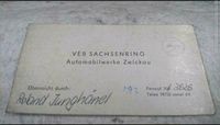 Visitenkarte Trabant VEB Sachsenring Automobilwerke Zwickau  DDR Thüringen - Eisenach Vorschau
