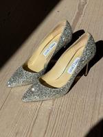Jimmy Choo Spitze Pumps aus groben Glitzergewebe (Romy 85) Bayern - Pöcking Vorschau