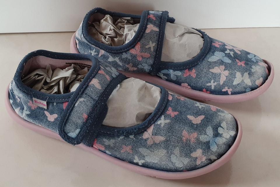 Richter Hausschuhe blau Gr. 34 Klettverschluss Schuhe Mädchen in Merzig