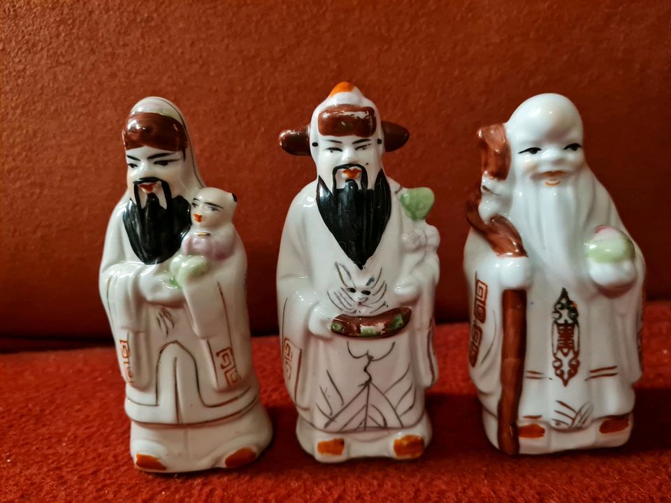 3 Mini Glücksbringer Chinesische, FUK FU LUK ,LU SASHOU, FENGSHUI in Gummersbach