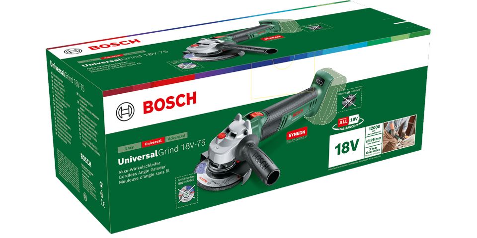 Winkelschleifer Bosch UniversalGrind 18V-75 125mm, 18V in Osterwald