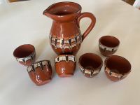 Vintage Keramik Set Krug & Becher DDR Bulgarien Deko braun Muster Sachsen - Großhartmannsdorf Vorschau