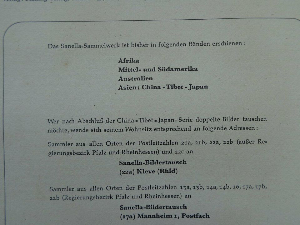 Sanella Sammelbücher Australien - Mittel- und Südamerika - China in Pleiskirchen