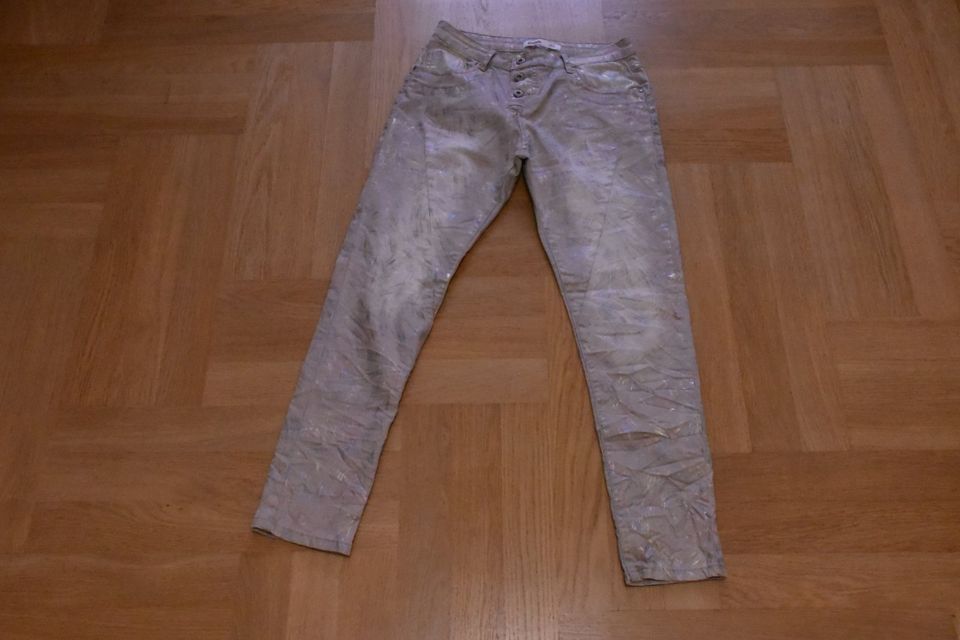 Onado Jeans in Gr. S/36, beige-Glitzer, Knöpfe +++ NEU +++ in Essen
