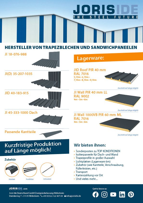 Sandwich Dach 40mm, Isolierte Paneele,Lagerware,Sandwich Elemente in Hildesheim