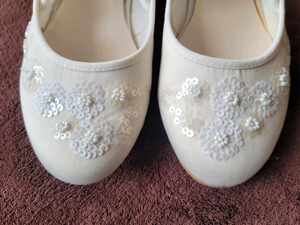 Festliche Kommunion - Hochzeit Schuhe - Mädchen Gr. 36,5 in Nieder-Olm