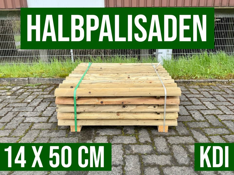 Palisade Holz Halbrund Halbholz Beeteinfassung - 14x50 - KDI in Lennestadt