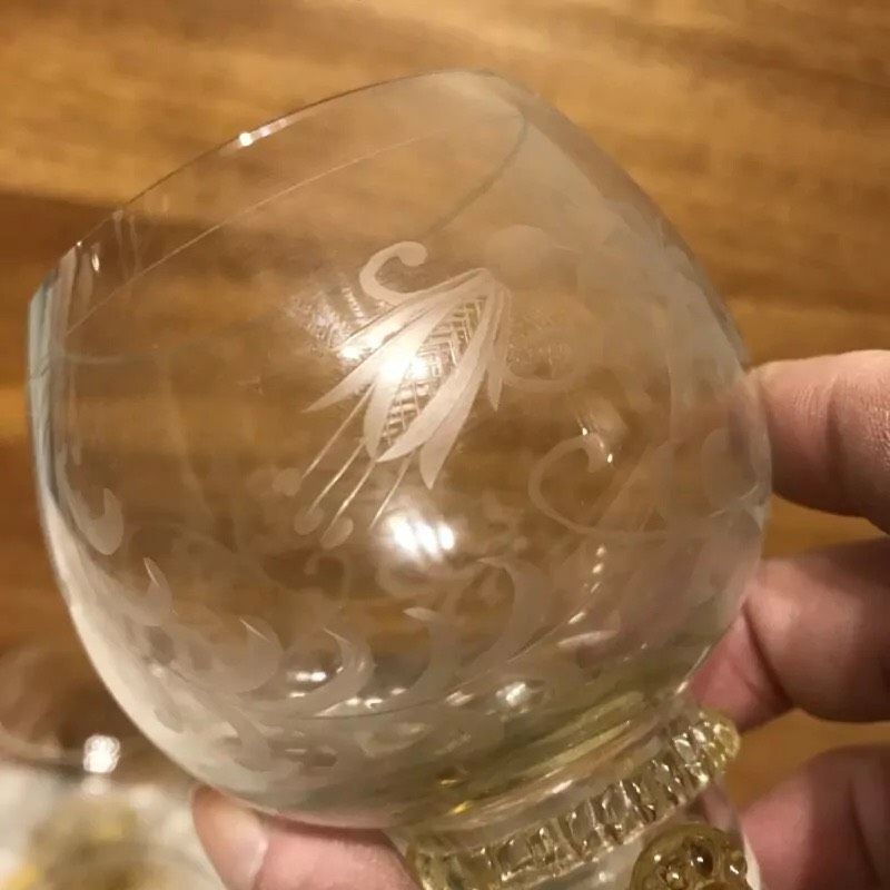 5x Glas Theresienthal Weinglas Herrgotts Tröpfchen vintage geätzt in Nürnberg (Mittelfr)