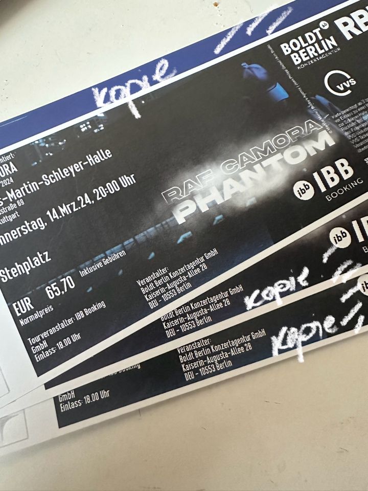 EINE KARTE! Raf Camora Phantom Tickets 21.09.. Stuttgart in Blankenhain