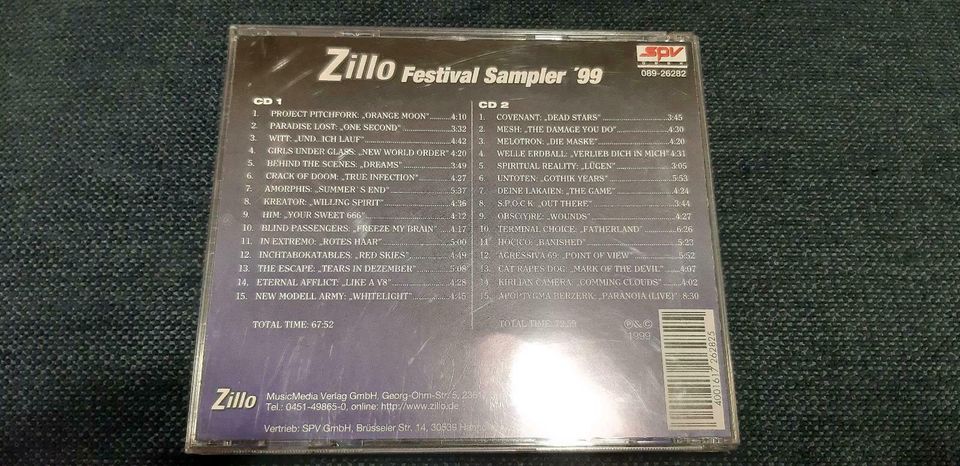 ZILLO FESTIVAL SAMPLER 1999 DoCD (Project Pitchfork, Mera Luna) in  Nordrhein-Westfalen - Bocholt | Musik und CDs gebraucht kaufen | eBay  Kleinanzeigen ist jetzt Kleinanzeigen