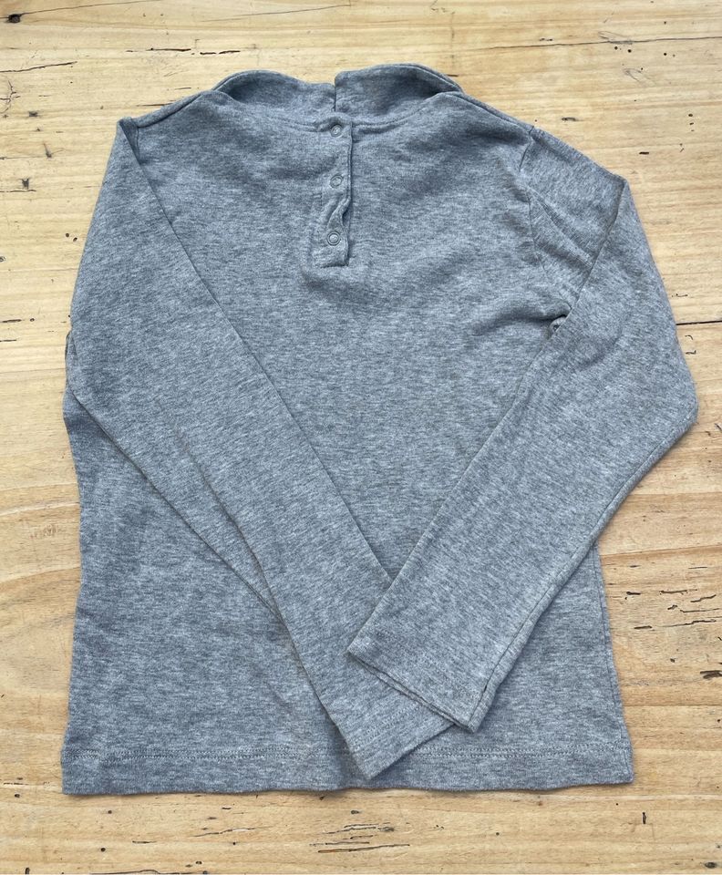 Graues Shirt, Petit Bateau, Bubikragen, Gr. 116/ 6 Jahre in Köln