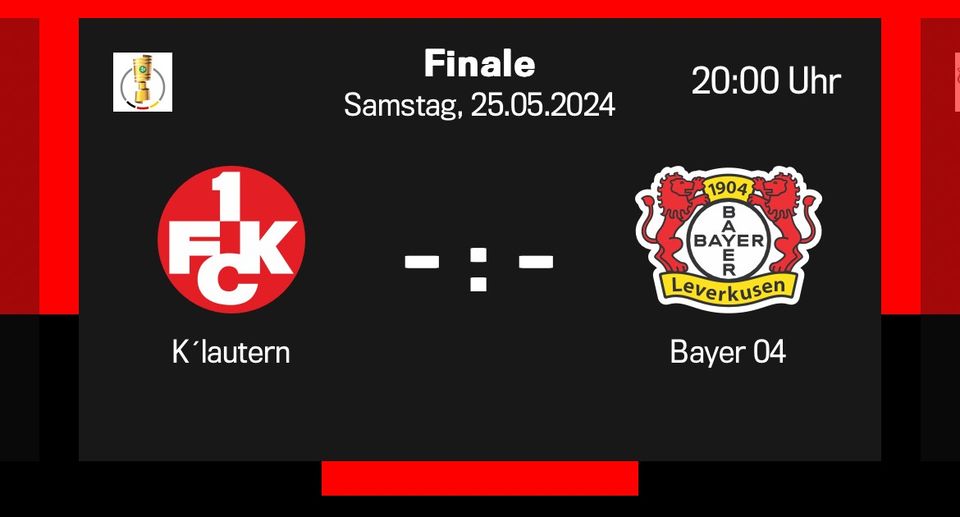 1x Bayer Leverkusen - Kaiserslautern in Stuttgart
