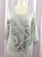 Olsen Damen T-Shirt 3/4 Arm Metallic-Print Rundhals Grau Gr. 42 Hessen - Herleshausen Vorschau