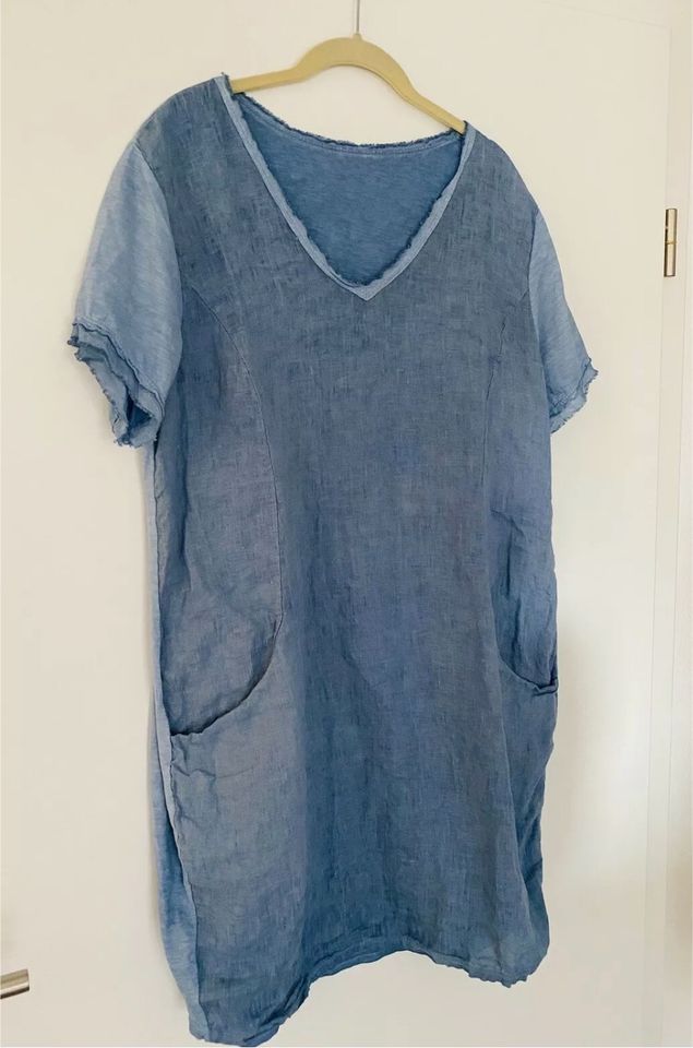 New Collection Made in Italy Leinen Kleid Tunika Taschen Ibiza in Detmold