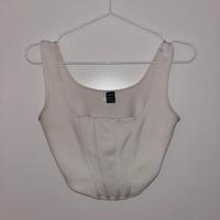 Crop Tank Top mit seitlichem Reisverschluss, weiß, Gr. XS Brandenburg - Teltow Vorschau