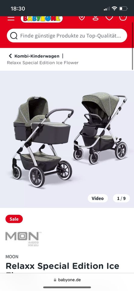 Moon Relax Kombi Kinderwagen Special Edition ICE FLOWER in Halle