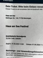 Ticket Haus am See Festival in Benningen Baden-Württemberg - Ditzingen Vorschau