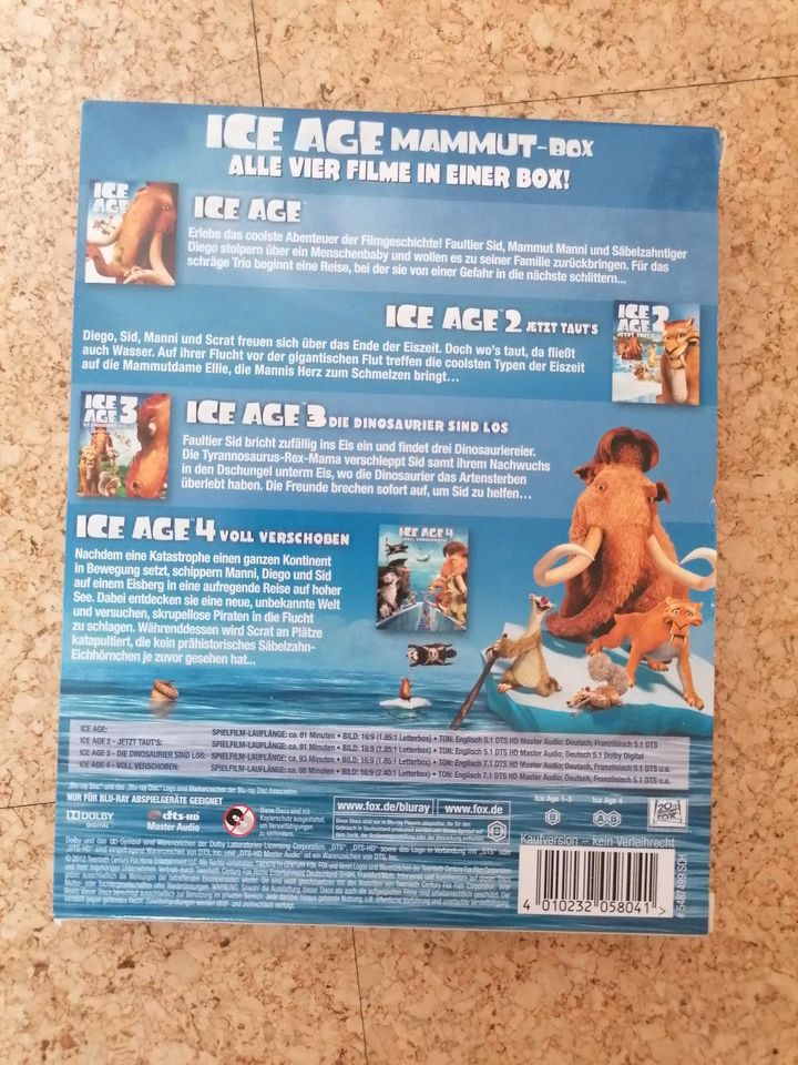 Mammut-Box Ice Age Teile 1-4 Blu-ray DVD in Hatzfeld (Eder)