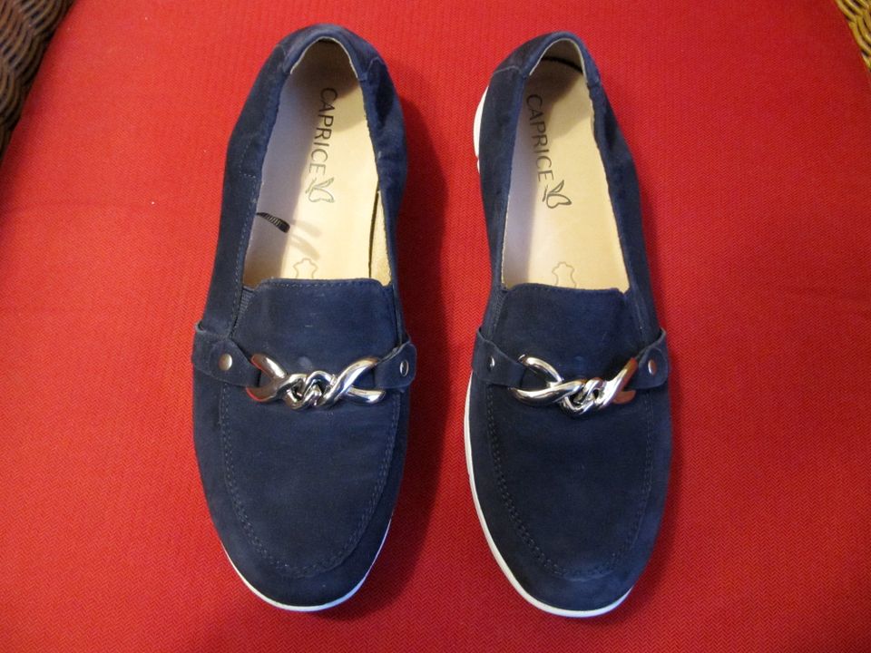 Caprice Damen Halbschuhe Slipper Ballerinas EUR 38 BLAU Leder WIE in Gelsenkirchen