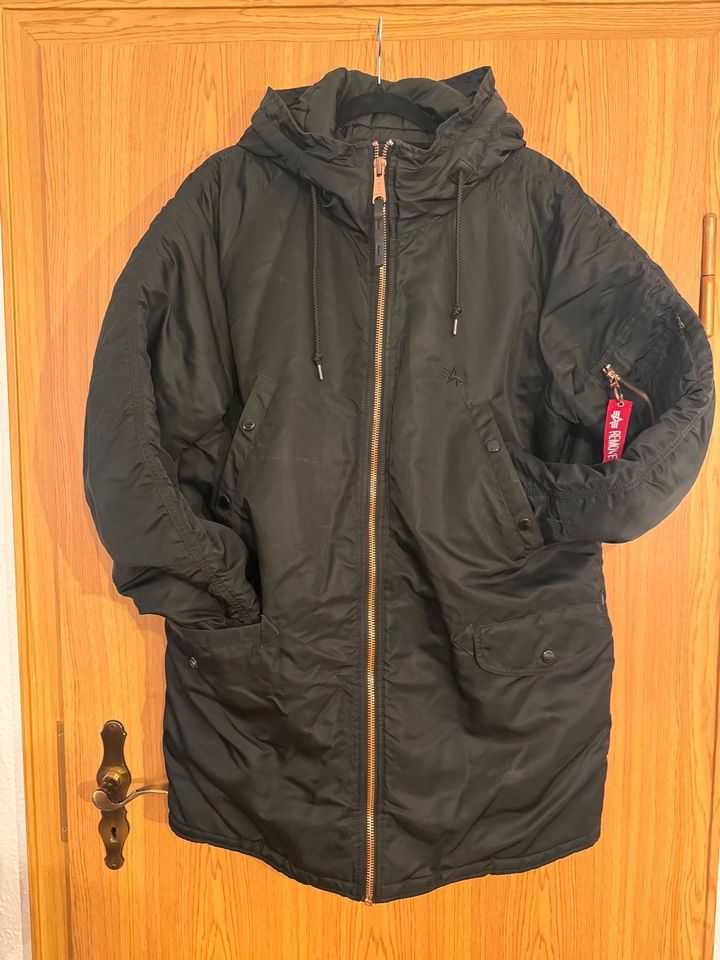 Alpha Industries N-3B Parka, Bomber, Fliegerjacke, Schwarz, Gr XL in Augsburg