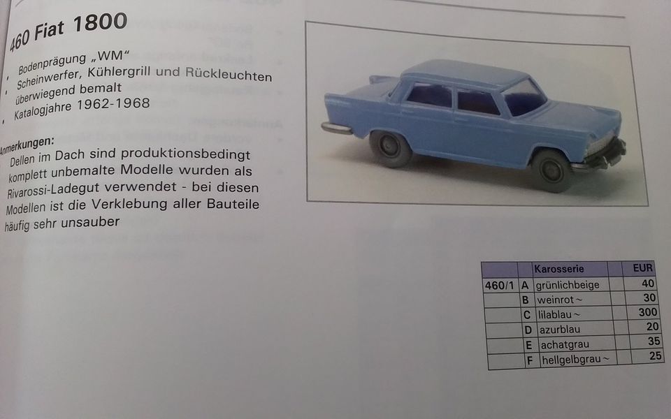 Wiking Fiat 1800, 1962-68, Saure 460/1F in Stade