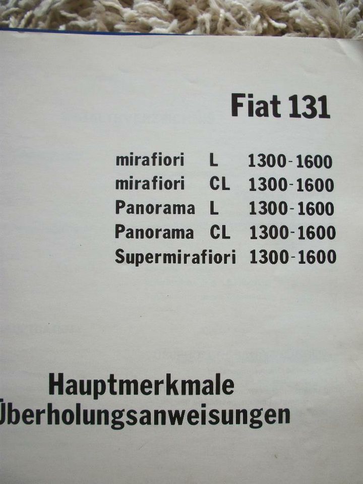 Original Fiat Handbuch Hauptmerkmale-Überholungsanweisung Typ 131 in Westerstede