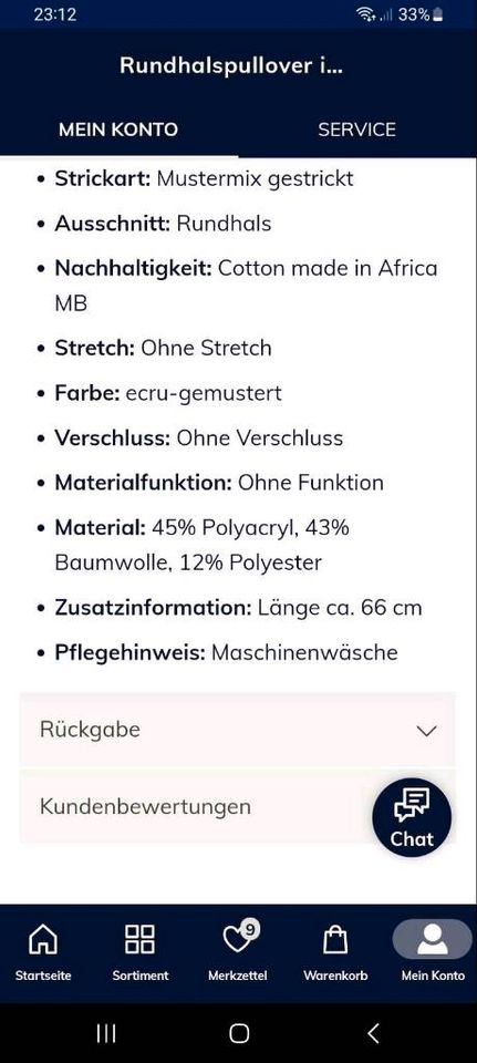 Heine Rundhals Pullover ecru meliert 38 in Ostrach