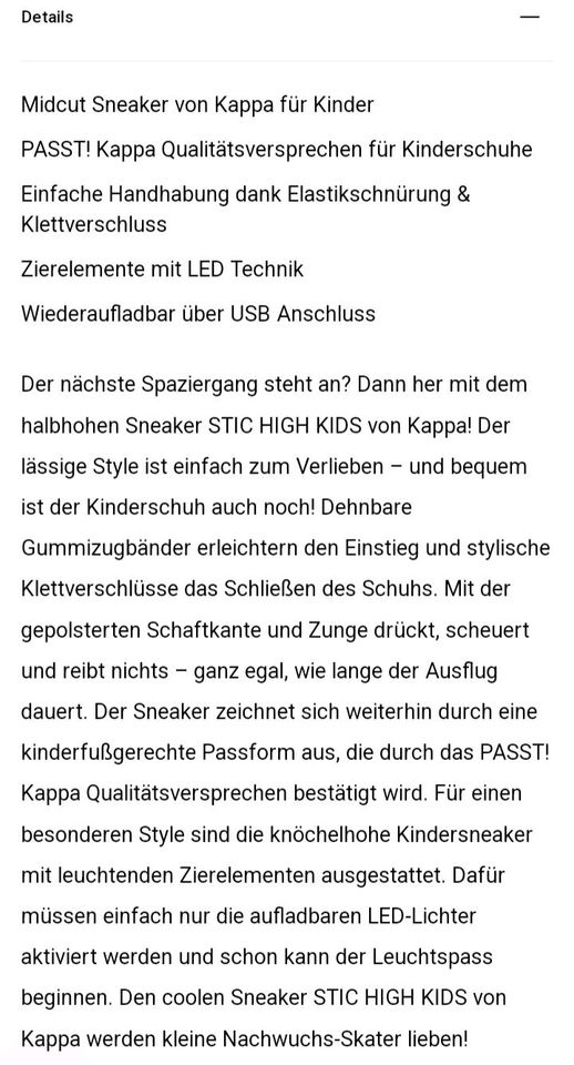 Kappa hohe Sneaker Leuchteffekt LED Kleinanzeigen Kleinanzeigen jetzt mit ist Germering Größe kaufen in | - Bayern Kinderschuhe schwarz eBay Gebrauchte | 32