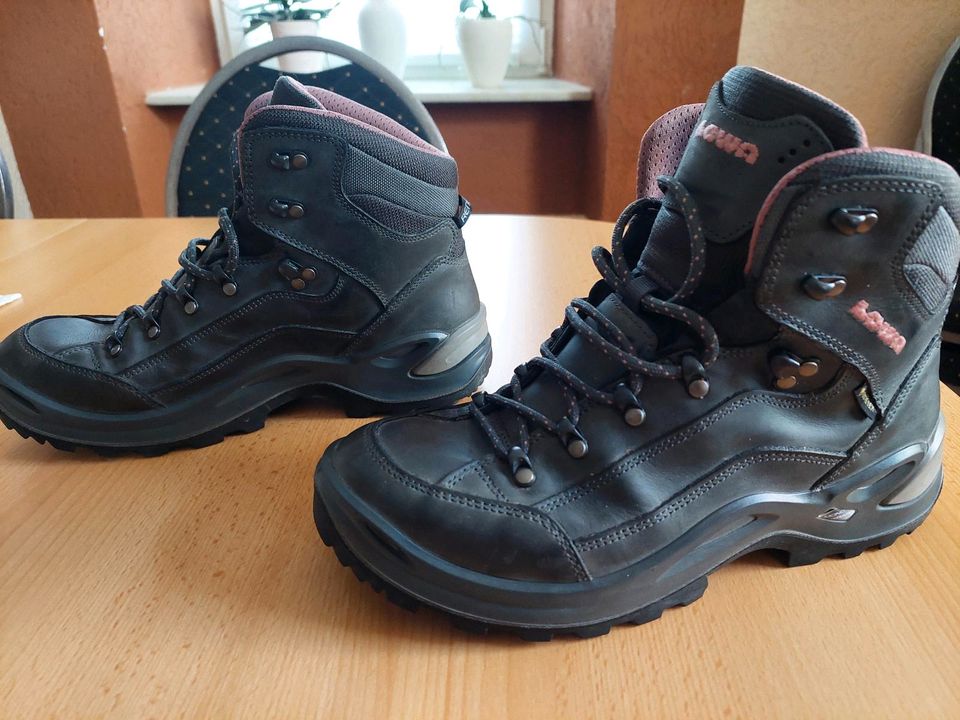 LOWA Renegade GTX Mid WS Damen 42 neuwertig graphitgrau/rosa in Wermsdorf