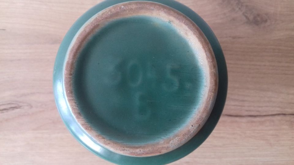 VEB Haldensleben Vase Keramik DDR Vintage 70er 3045 B braun grün in Meinhard