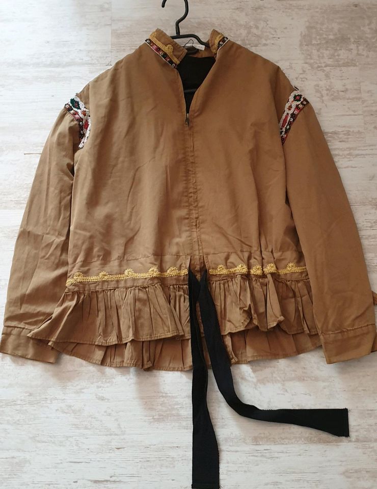 Zara Parka mit Stickereien-Fransen Schmuckperlen Khaki Gr.L Neu in Hamburg