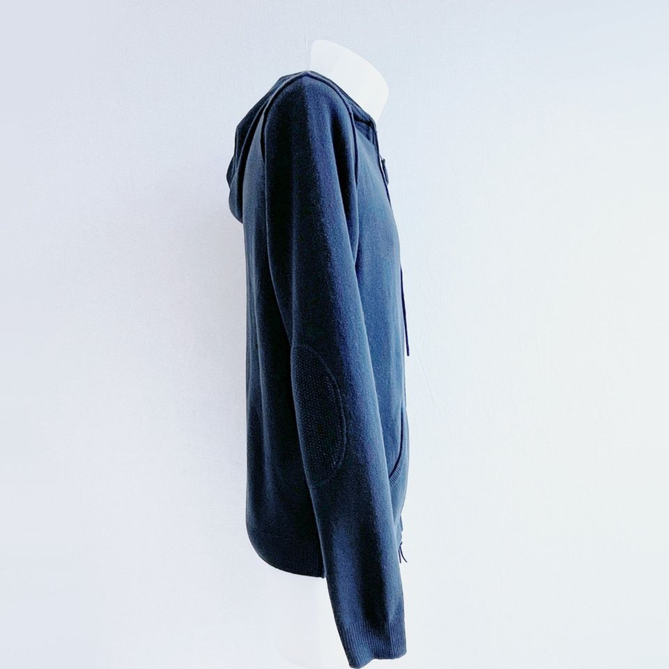 Allude Cashmere Strickjacke mit Reißverschluss und Kapuze blau in Wiesbaden