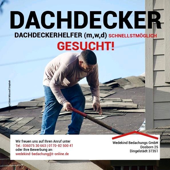 Suche Dachdecker in Dingelstädt