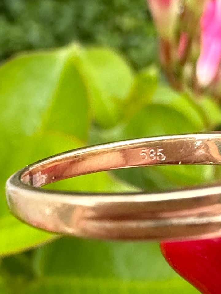 Zauberhafter Rubin Ring, Ringgrösse 18 mit Perle in 585 er Gold in Bad Bevensen